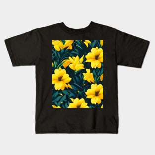Yellow Daffodils Abstract Artwork Kids T-Shirt